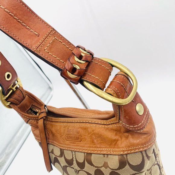 COACH✨Slim Bleecker Signature Cognac Brown Leather Satchel - Picture 13 of 16